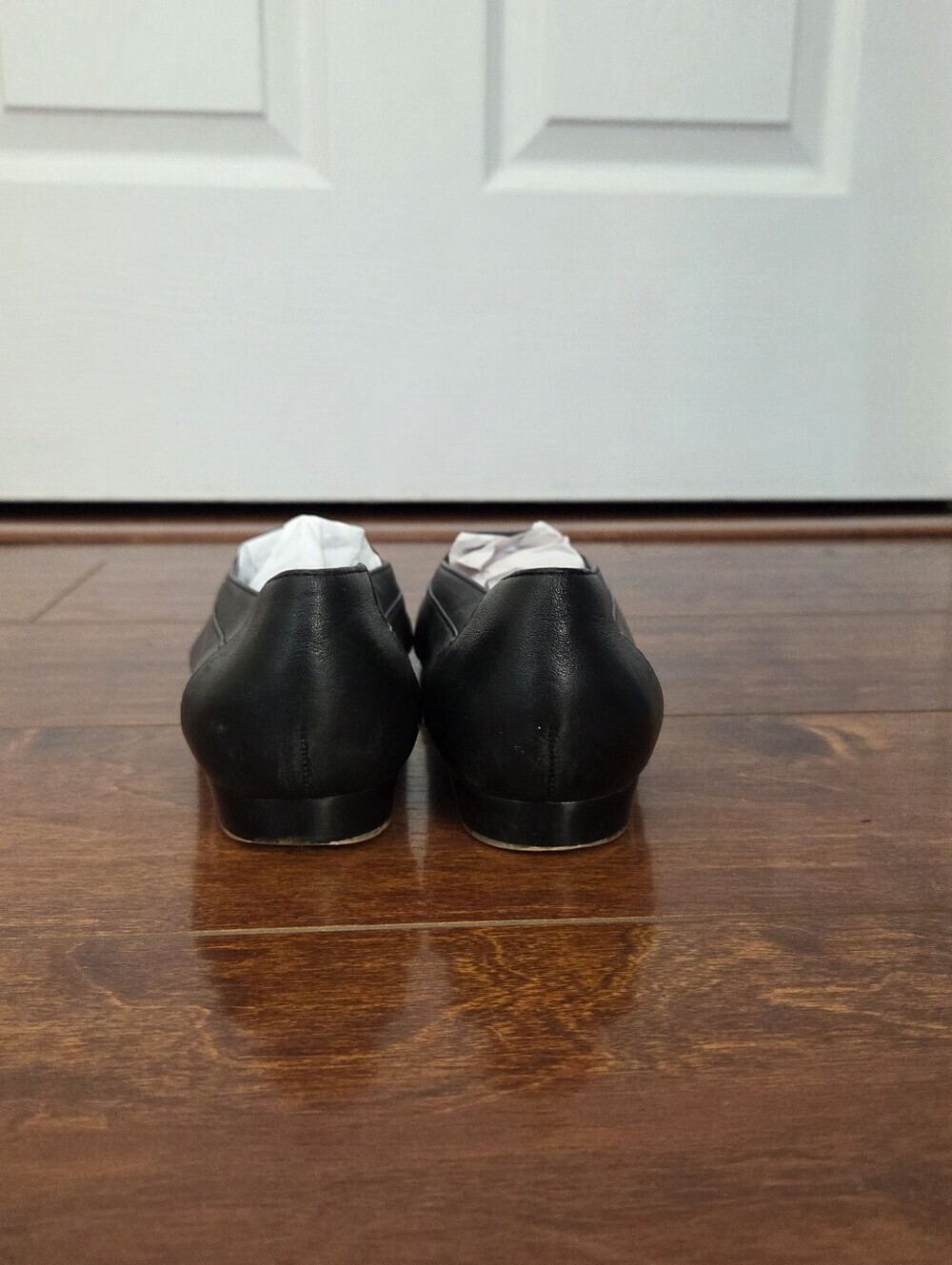 Laura Scott Women's Leather Slip-On Square Toe Black Loafers Size 8 Minimalist - Picture 3 of 7